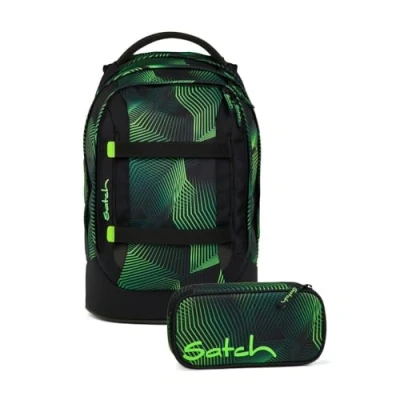 Abbildung von satch pack Schulrucksack Set 2tlg. inkl. Schlamperbox (Seismic Green)