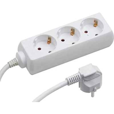 Abbildung von Meister Steckdosenleiste 3 fach 5 m Kabel weiß Kunststoffleitung IP20 Innenbereich / Steckerleiste Mehrfachsteckdose Tischsteckdose Tido 7430250