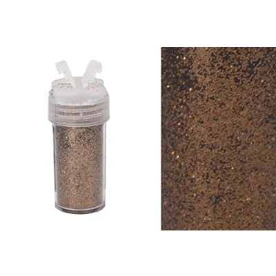 Abbildung von Creativery Glitzerpulver 0,26mm Dose 2,5x5,5cm mit Streudeckel Glitzerstaub Glitter Basteln Nailart Farbauswahl: braun 870