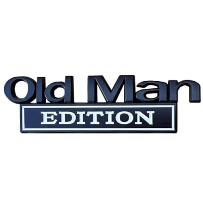 Abbildung von Old Edition Auto 3D Metall Chrom Aufkleber Emblem Badge Abzeichen Logo Kofferraum Körper Tür Styling (Black White)