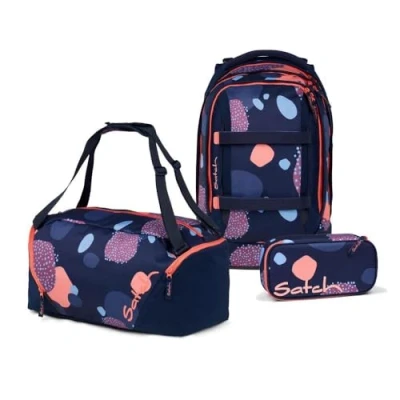 Abbildung von Satch Schulranzen Schulrucksack Set PACK Coral Reef 3 teilig, Kollektion 2025 (3 teilig), ergonomisch, Your Size System: auf Körpergröße anpassbar