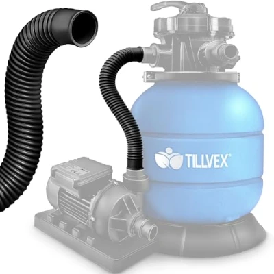 Abbildung von tillvex Druckschlauch für Sandfilteranlagen 78cm / 38mm Saug Pool Pumpe Poolschlauch Anschlussschlauch Filteranlage 1 1/2 Zoll Pumpenschlauch (Schwarz)