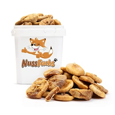 Abbildung von Feigen getrocknet 2kg getrocknete ganz ungezuckert unbehandelt naturbelassen ungeschwefelt 100% natürlich vegan ohne Zusätzegoldbraune aus der Türkei NussFuchs (2kg Behälter)