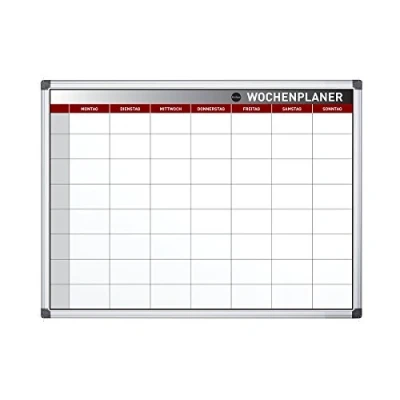 Abbildung von Bi Office Earth Umweltfreundliches Planungstafel, 90 x 60 cm, Magnetischer Wochenplaner mit Aluminiumrahmen, Trocken Abwischbar Wochenkalender