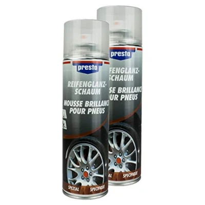Abbildung von Presto 2X REIFENGLANZ Schaum Reifen Glanz Reiniger Pflege 500 ml 157189
