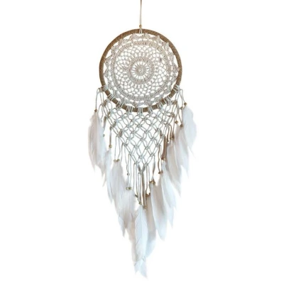 Abbildung von Saraswati Traumfänger &quot;Nature&quot; Sisal 22cm mit gewebtem Netz, 22x75cm