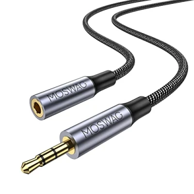 Abbildung von MOSWAG 2,5 mm Stecker auf 3,5 Buchse, Stereobuchse Audioverbindungsadapterkabel für Kopfhörer, symmetrischer Stereobuchse, vergoldeter Konverterstecker