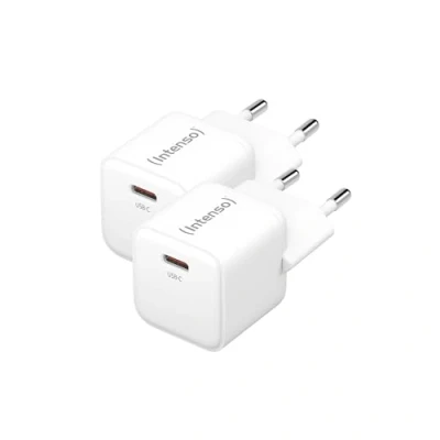 Abbildung von Intenso Doppelpack Power Adapter W30C GaN, 2X USB C Netzteil mit 30 Watt und GaN Technologie, weiß