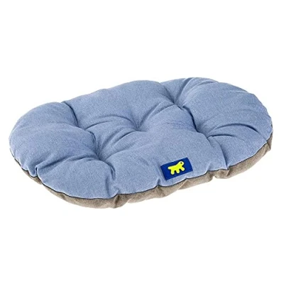 Abbildung von Ferplast Hundebett Relax, Hundekissen, Katzenkissen, Hundematte für Hundehütten und Autos waschbar aus Baumwolle mit weicher Polsterung, 85 x 55 cm. Himmelblau