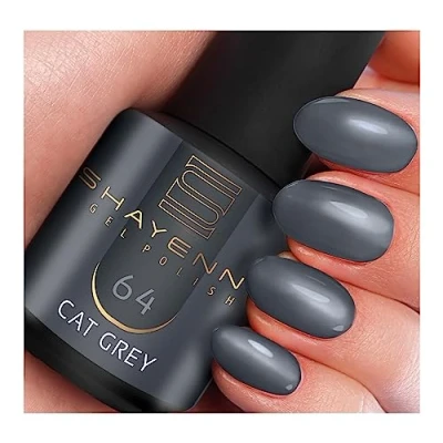Abbildung von SHAYENNE UV Gel Nagellack 64 Cat Grey Grau 15 ml Langanhaltend, Kratzfest &amp; Hochglänzend Profi Qualität LED kompatibel Perfekt für Zuhause Studio Made in Germany