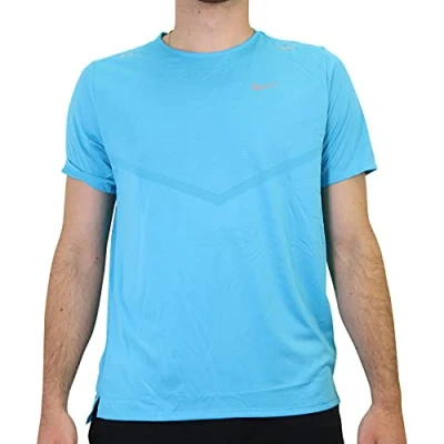 Abbildung von Nike Herren Df Rise 365 Ss T Shirt, Chlorine Blue/Reflective Silv, L