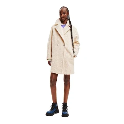Abbildung von Desigual Doublebreasted BOUCLÉ Trenchcoat, Damen, Größe: Small, White