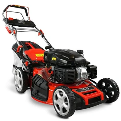 Abbildung von Hecht Benzinrasenmäher 5in1 mit Radantrieb Elektrostart EasyClean, 53 cm Schnittbreite, Mulchkit, 4,4 kW / 6,0 PS
