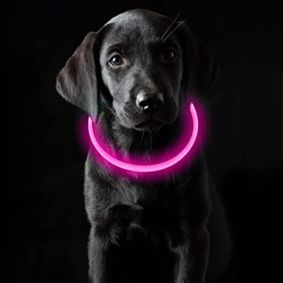 Abbildung von Coolzon LED Leuchthalsband Hundehalsband Aufladbar, Wasserdicht Halsband Hund 3 Modi, Leuchtband Längenverstellbareres Super Helle Kalsband Katze und Hunde Klein Groß Mittel, Rosa