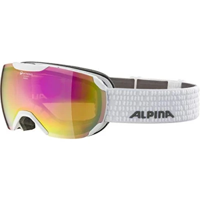 Abbildung von ALPINA PHEOS S Q Verspiegelte, Kontrastverstärkende &amp; Polarisierte Skibrille Mit 100% UV Schutz Für Erwachsene, white, One Size