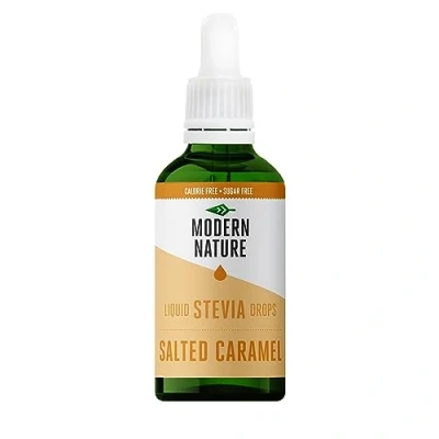 Abbildung von Modern Nature Salted Caramel Stevia Flüssig Flavour Drops Zucker Süßstoff Liquid Aroma Geschmacks Tropfen Sirup Zuckerfrei Ohne Kalorien Alternative Süßungsmittel 100ml