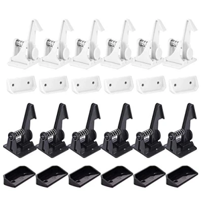 Abbildung von SACONELL Kindersicherung Schrank 12 Stück, Weiß/Weiß und Schwarz Schranksicherung (6 x Weiß + 6 Schwarz)