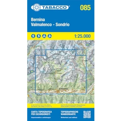 Abbildung von 85 Bernina Valmalenco Sondrio: Tabacco Wanderkarte 1:25000 (Carte topografiche per escursionisti, Band 85)