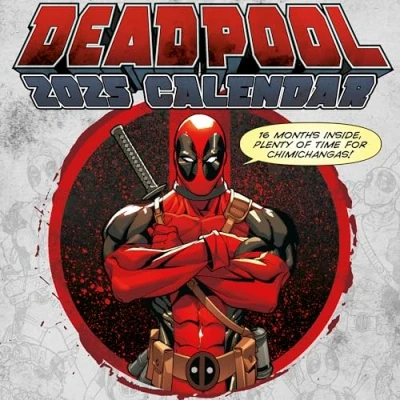 Abbildung von Pyramid Deadpool 2025 Broschürenkalender, 30x30cm, Kalender für Fans der beliebten Marvel Filme, Monatskalender mit heldenhaften Illustrationen, nachhaltig nur Papierumschlag