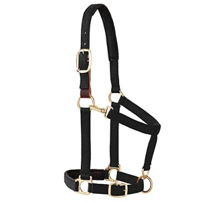 Abbildung von Weaver Leather Kinn und Halfter, gepolstert, verstellbar, 2,5 cm Durchschnittlicher Zug, für Pferde oder Jährige, Schwarz