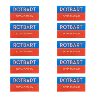 Abbildung von Rotbart Extra Platinum Double Edge Rasierklingen für Rasierhobel Klingen die klassische Nassrasur (2 x 5 Stück)