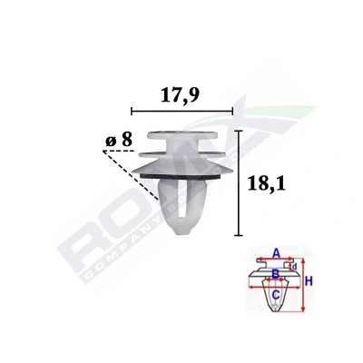Abbildung von ROMIX C70583 Clip, Zier /Schutzleiste MINI: Schrägheck, Clubman, BMW: 5 Limousine