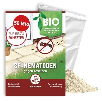 Abbildung von Plantura SF Nematoden gegen Ameisen 100% biologisch &amp; hochwirksam, einfache Anwendung, Nützlinge aus Deutschland, 50 Mio für bis zu Nester/ca. 10 m Mauer