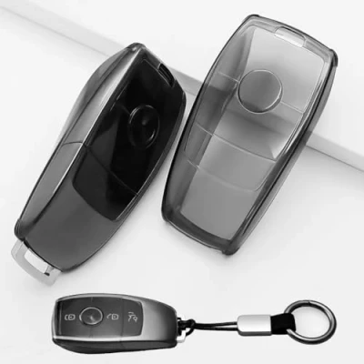 Abbildung von XMSCN Schlüsselhülle TPU, Autoschlüssel Hülle Passt für Mercedes Benz A B C E G S Klasse GLA GLC GLE GLK GLS CLA CLE CLS AMG E200 W177 W205 W213, 3 4 Tasten Schlüsselcover Schutz Schlüsselgehäuse