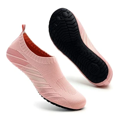 Abbildung von Mabove Badeschuhe Wasserschuhe Schwimmschuhe Damen Strandschuhe Aquaschuhe Barfussschuhe Neopren Surfschuhe(Hell Rosa,38/39 EU)