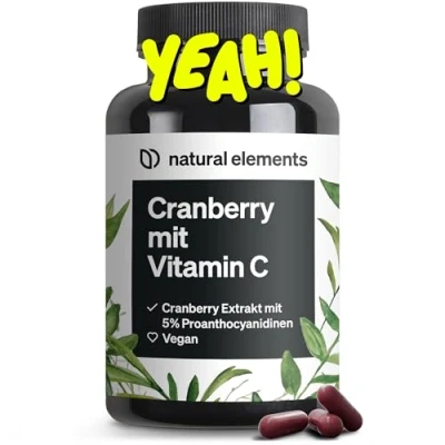 Abbildung von Cranberry Extrakt mit Vitamin C 25:1 (entspricht 20.000mg Cranberries pro Tagesdosis) 240 Kapseln laborgeprüft, vegan, hochdosiert, ohne unerwünschte Zusätze St