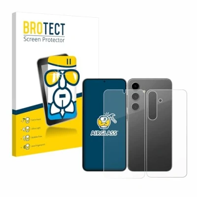 Abbildung von BROTECT Schutzglas für Samsung Galaxy S24 Plus (Display+Rückseite) Schutzfolie Panzer Folie Glas [Extrem Kratzfest 9H, Anti Fingerprint,