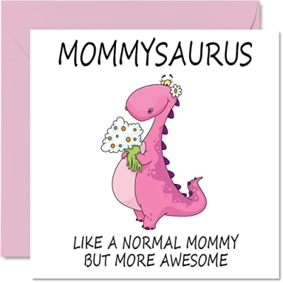 Abbildung von Muttertagskarten für Mama Mommysaurus Geburtstagskarte von Tochter und Sohn, Happy Birthday Mommy, Dinosaurier Geburtstagskarte, 145mm, saisonale Mammy Mum Mummy lustige Grußkarten