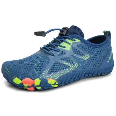 Abbildung von IceUnicorn Barfußschuhe Kinder Badeschuhe Junge Mädchen Barfussschuhe Aquaschuhe Atmungsaktiv Traillaufschuhe (Marineblau,30EU)