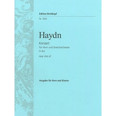 Abbildung von Hornkonzert Nr. 2 D dur Hob VIId:4 Ausgabe für Horn und Klavier (EB 3032)