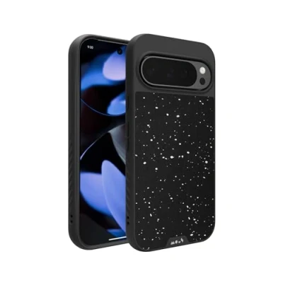 Abbildung von Mous Hülle für Google Pixel 9 Pro MagSafe Kompatibel Case Limitless 5.0 Gesprenkelter schwarzer Stoff Handyhülle Schutzhuelle