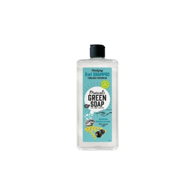 Abbildung von Marcel&#039;s Green Soap Shampoo Mimose &amp; Schwarze Johannisbeere Duft, angereichert mit natürlichen Ölen, 97% natürlich, 98% biologisch abbaubar, Vegan, 300ml Sanfte Pflege für Haar Planet