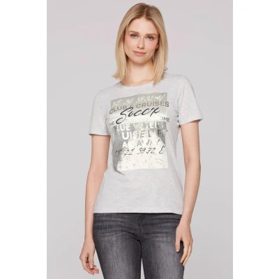 Abbildung von Soccx MIT Photo Tshirt print, Damen, Größe: Large, Grey melange