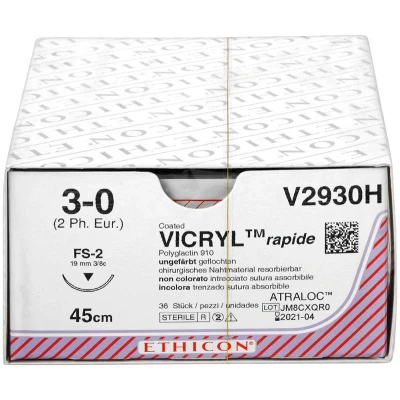 Abbildung von VICRYL rapide ungefärbt geflochten 0,45m 3/0 FS2 Stärke 2 36er