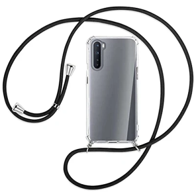 Abbildung von mtb more energy® Handykette kompatibel mit OnePlus Nord 5G (6.55&#039;&#039;) schwarz Smartphone Hülle zum Umhängen Anti Shock Full TPU Case
