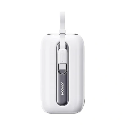 Abbildung von Powerbank 10000mAh Colorful Series 22.5W mit 2 eingebauten USB C und iPhone Kabel weiß (JR L012)