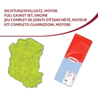 Abbildung von CORTECO 83403955 Dichtungsvollsatz, Motor mit Zylinderkopfdichtung, Ventilschaftabdichtung CITROËN: C3 III