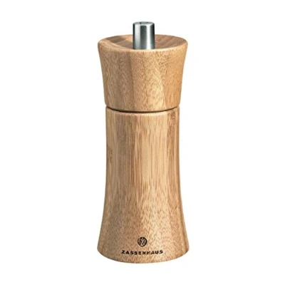 Abbildung von Zassenhaus Pfeffermühle Frankfurt Bambusholz Mahlwerk aus Hochleistungskeramik, Made in Germany, Maße: H: 14 cm, D: 5,7 023213