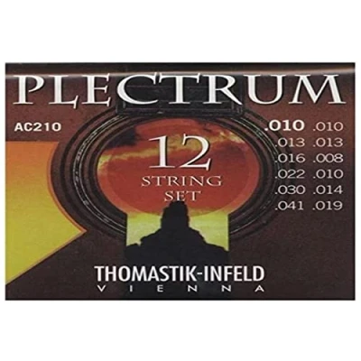 Abbildung von Thomastik 669367 Saiten für Akustikgitarre Plectrum Acoustic Series, Satz AC210 Extra Light 12 string nickelfrei