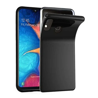 Abbildung von Cadorabo Hülle kompatibel mit Samsung Galaxy A10e / A20e Silikon Handyhülle für Case aus [Nie vergilben Technologie], Kratzfeste Schutzhülle SCHWARZ