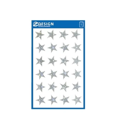 Abbildung von 10 x Z Design Sticker Weihnachten Effektfolie 1 Bogen Motiv Sterne sil