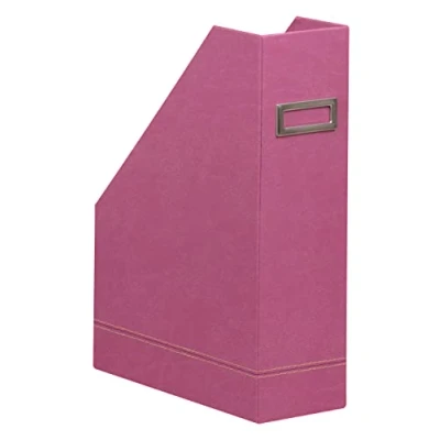 Abbildung von Rhodia 194551C Stehsammler 10x25x31 cm, elegant aus Kunstleder, ideal für Zeitungen und Unterlagen, 1 Stück, Fuchsia