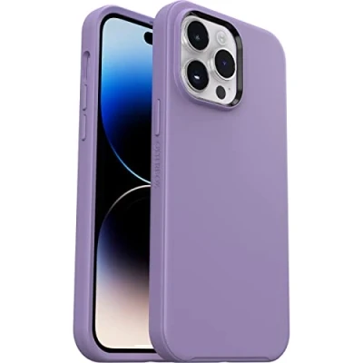 Abbildung von OtterBox Symmetry+ Hülle für iPhone 14 Pro Max mit MagSafe, stoßfest, sturzsicher, schützende dünne Hülle, 3x getestet nach Militärstandard, antimikrobieller Schutz, Lila