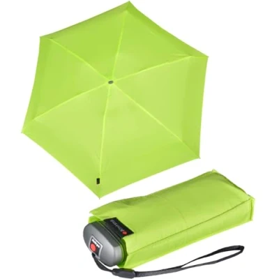 Abbildung von Knirps® Taschenregenschirm Mini Schirm Travel klein leicht kompakt, mit UV Schutz in sommerlichen Farben
