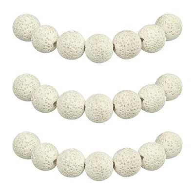 Abbildung von MJDCB Perlen zum Auffädeln 8mm 45 stück Diffusor für ätherische Öle Weiße Lava Halbedelsteine mit Loch Natürliche Lose Runde Steinperlen Herstellung Schmuck Armbänder Halsketten