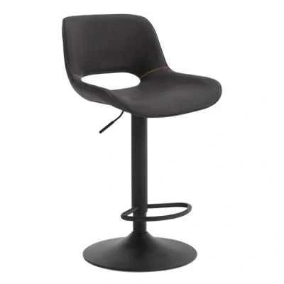 Abbildung von WOLTU Barhocker höhenverstellbar, Barstuhl drehbar, Bar Hocker modern, Kunstleder Stuhl, Tresenhocker, Bistrostuhl, Drehhocker, mit Rückenlehne Fußstütze, aus Metall, Anthrazit, BH402an 1